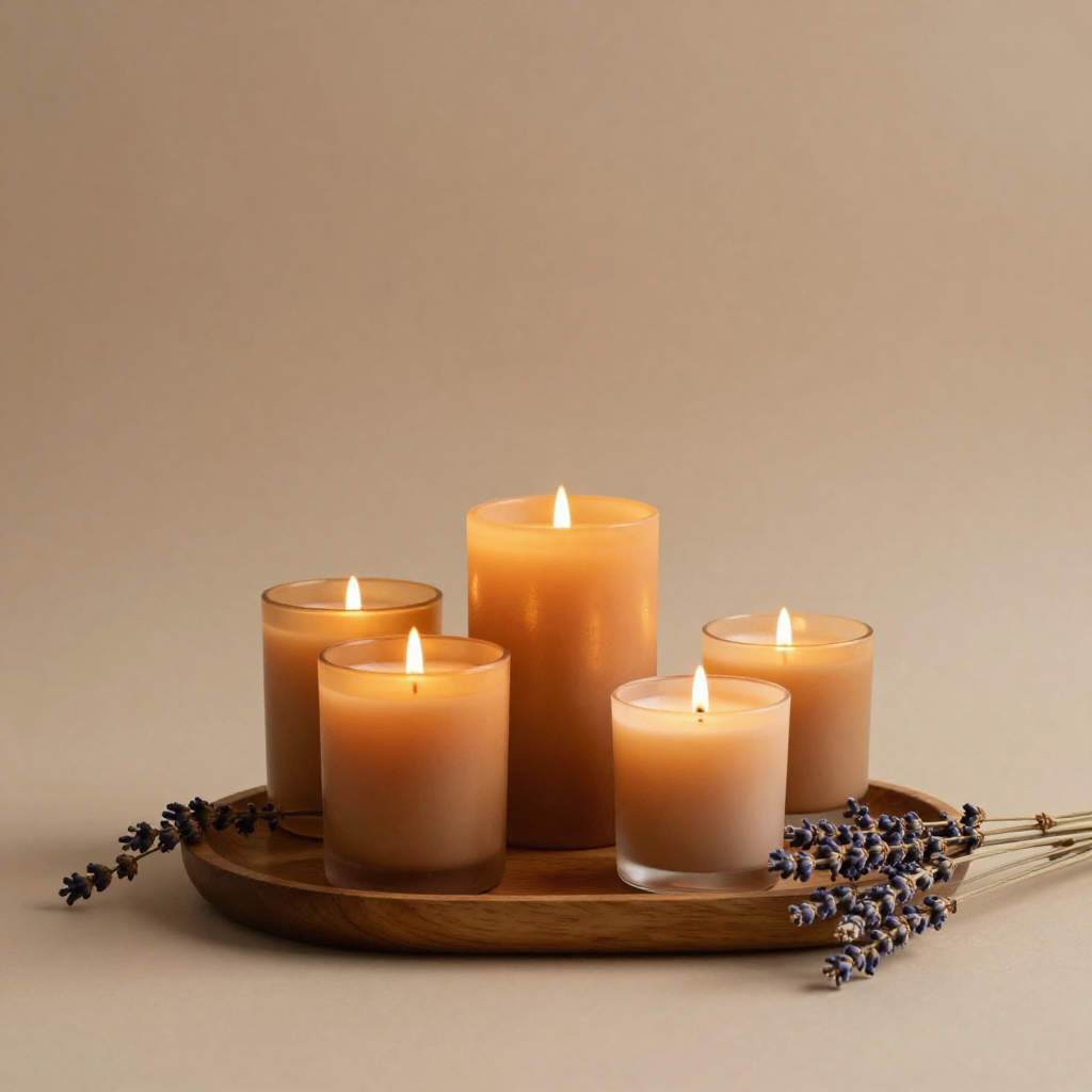 Honey and chamomile scented candle